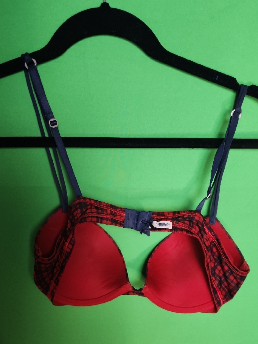 Gilly Hicks Sydney Push 'Em Up Bra - Red Plaid 34B - Picture 2 of 6